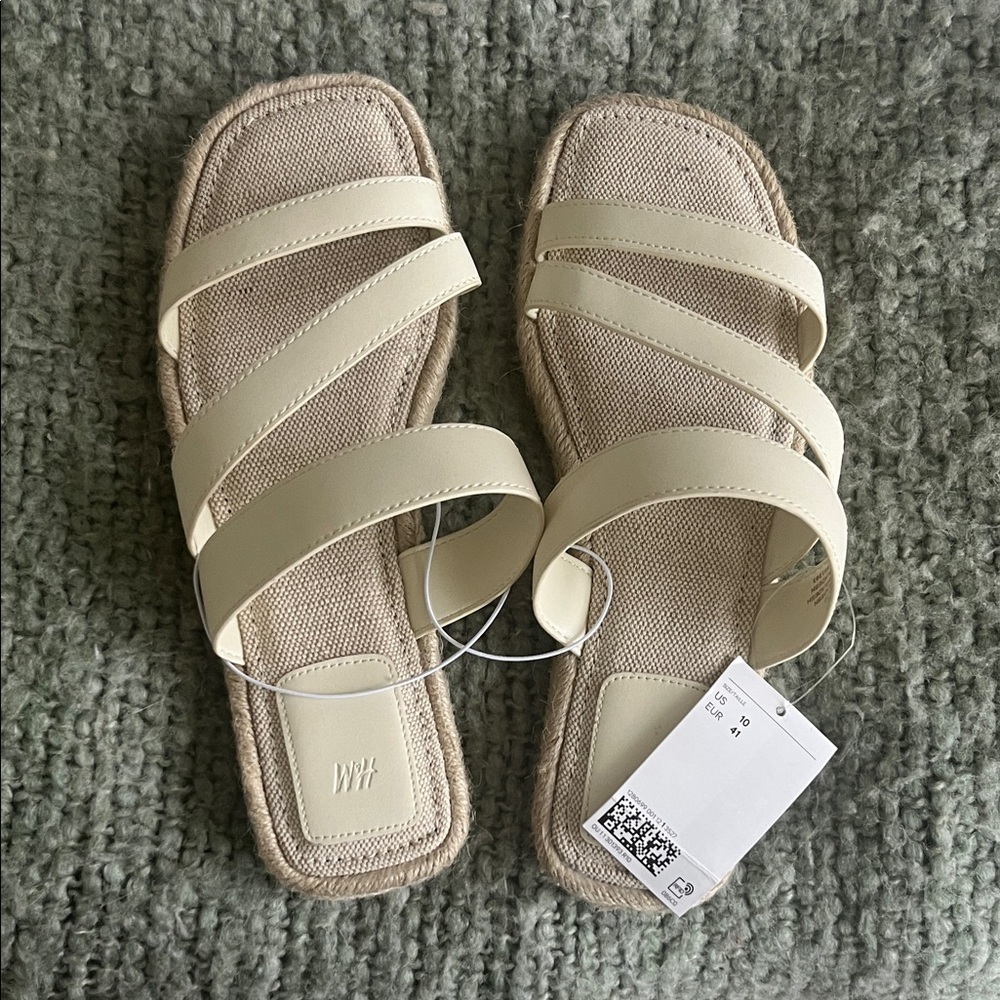 vegan leather flat sandals